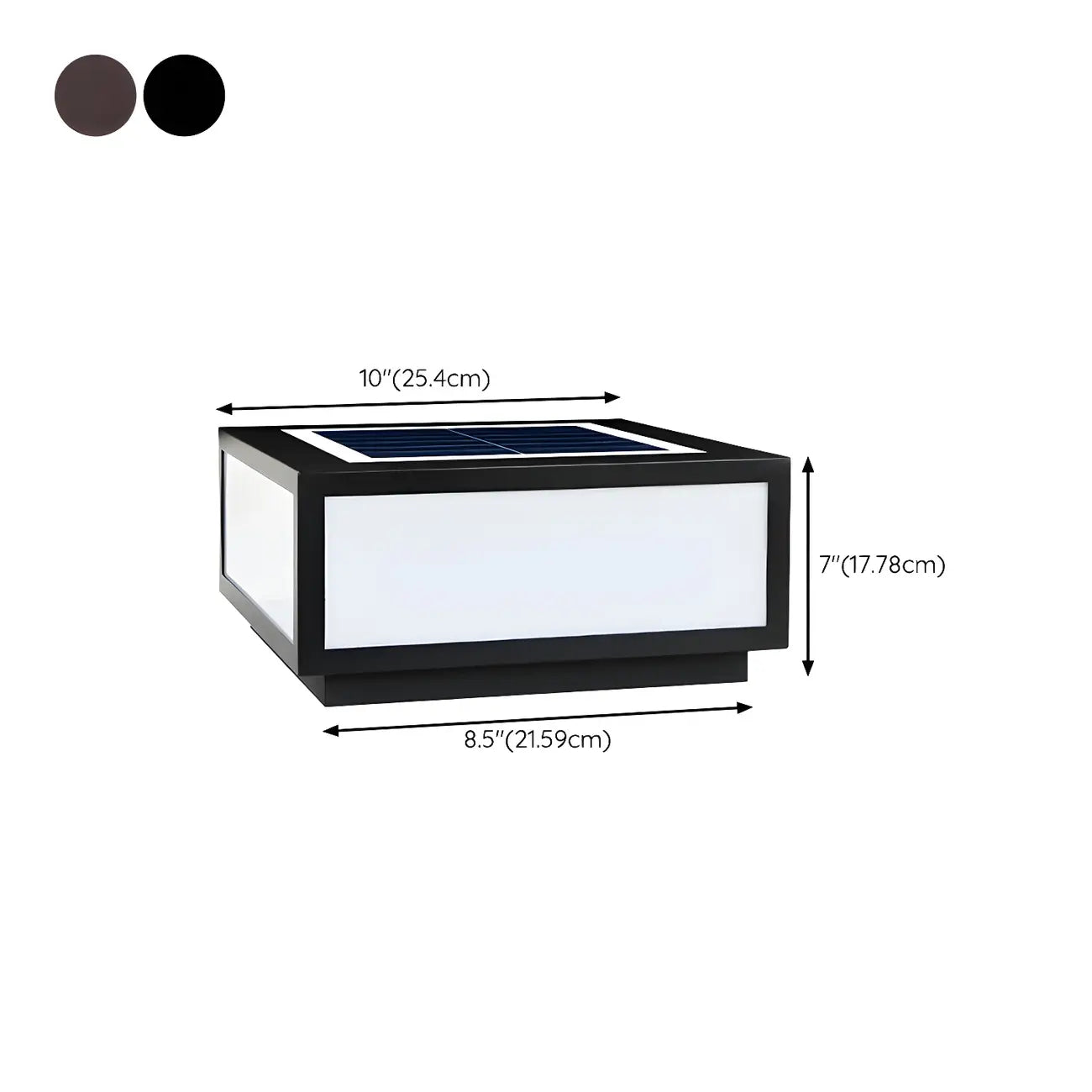 Lampes solaires d'extérieur carrées plates noires