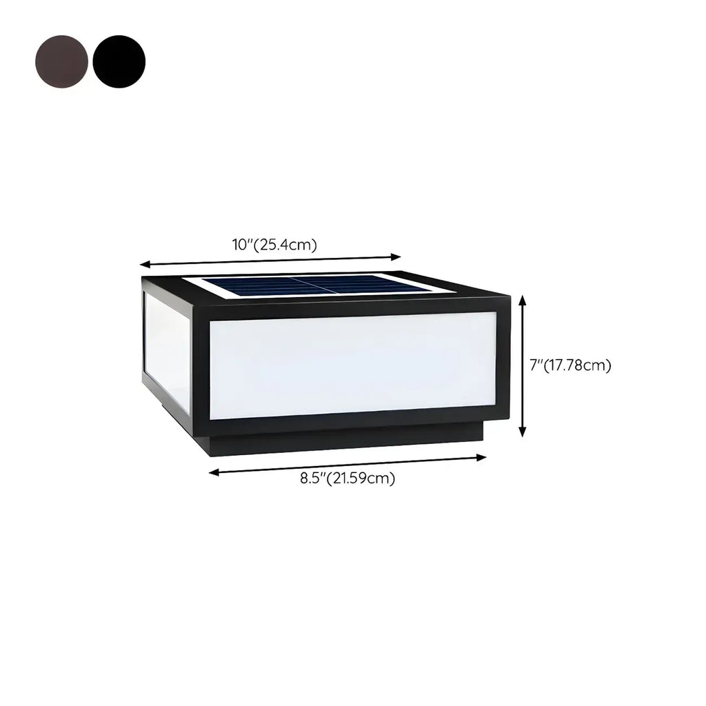 Lampes solaires d'extérieur carrées plates noires