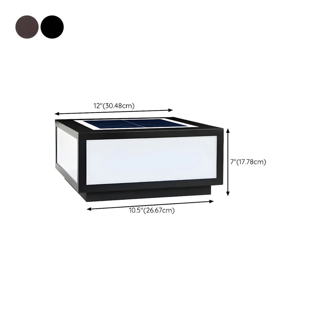 Lampes solaires d'extérieur carrées plates noires