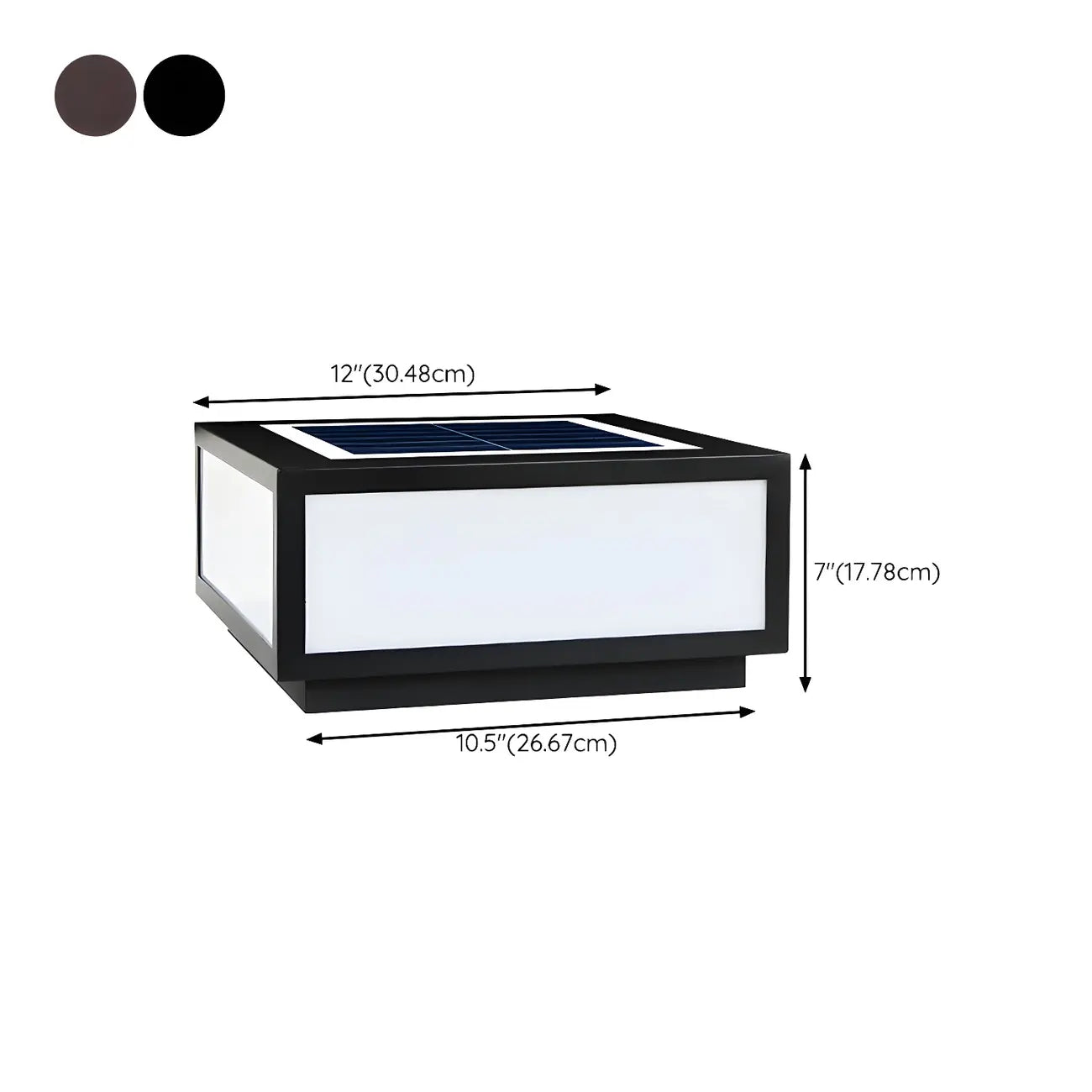 Lampes solaires d'extérieur carrées plates noires