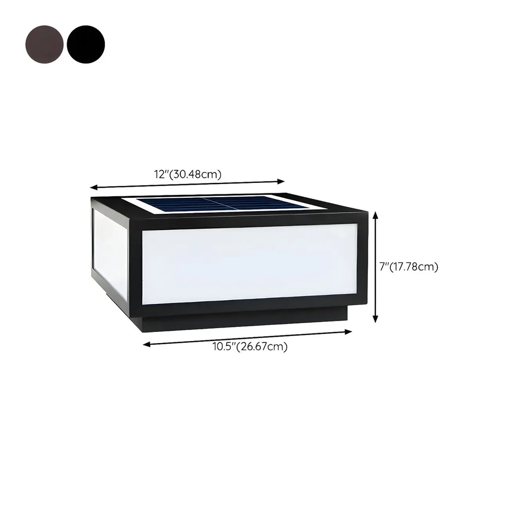 Lampes solaires d'extérieur carrées plates noires
