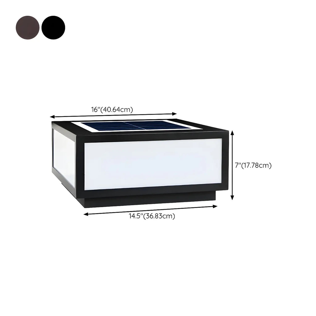 Lampes solaires d'extérieur carrées plates noires