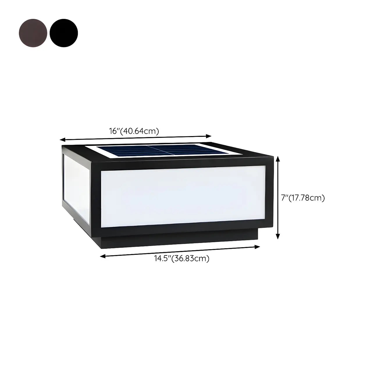 Lampes solaires d'extérieur carrées plates noires