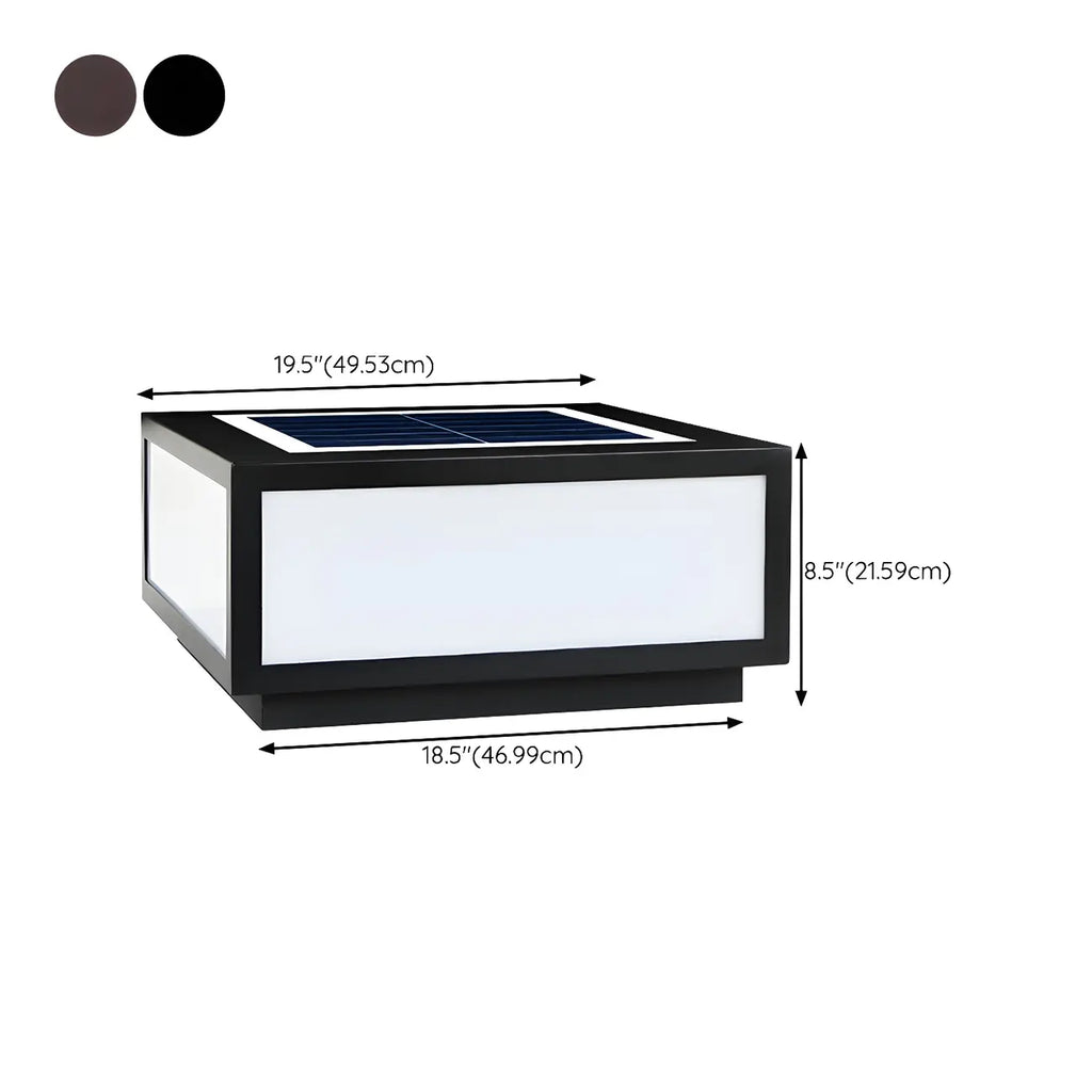Lampes solaires d'extérieur carrées plates noires