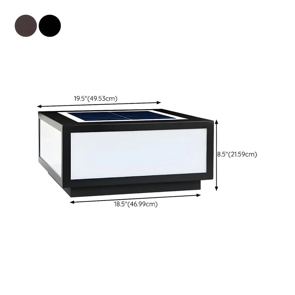 Lampes solaires d'extérieur carrées plates noires