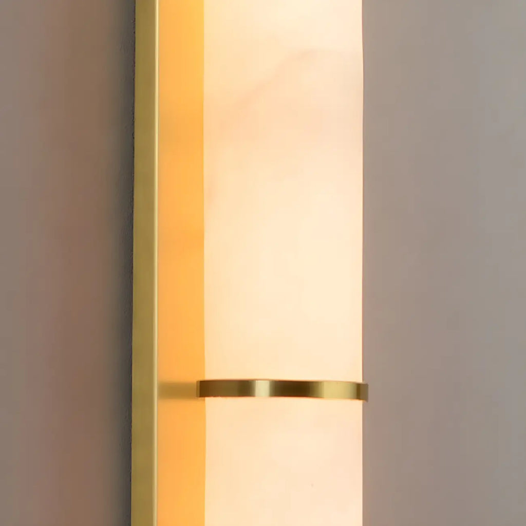 Applique murale moderne cylindrique à LED couleur or pierre