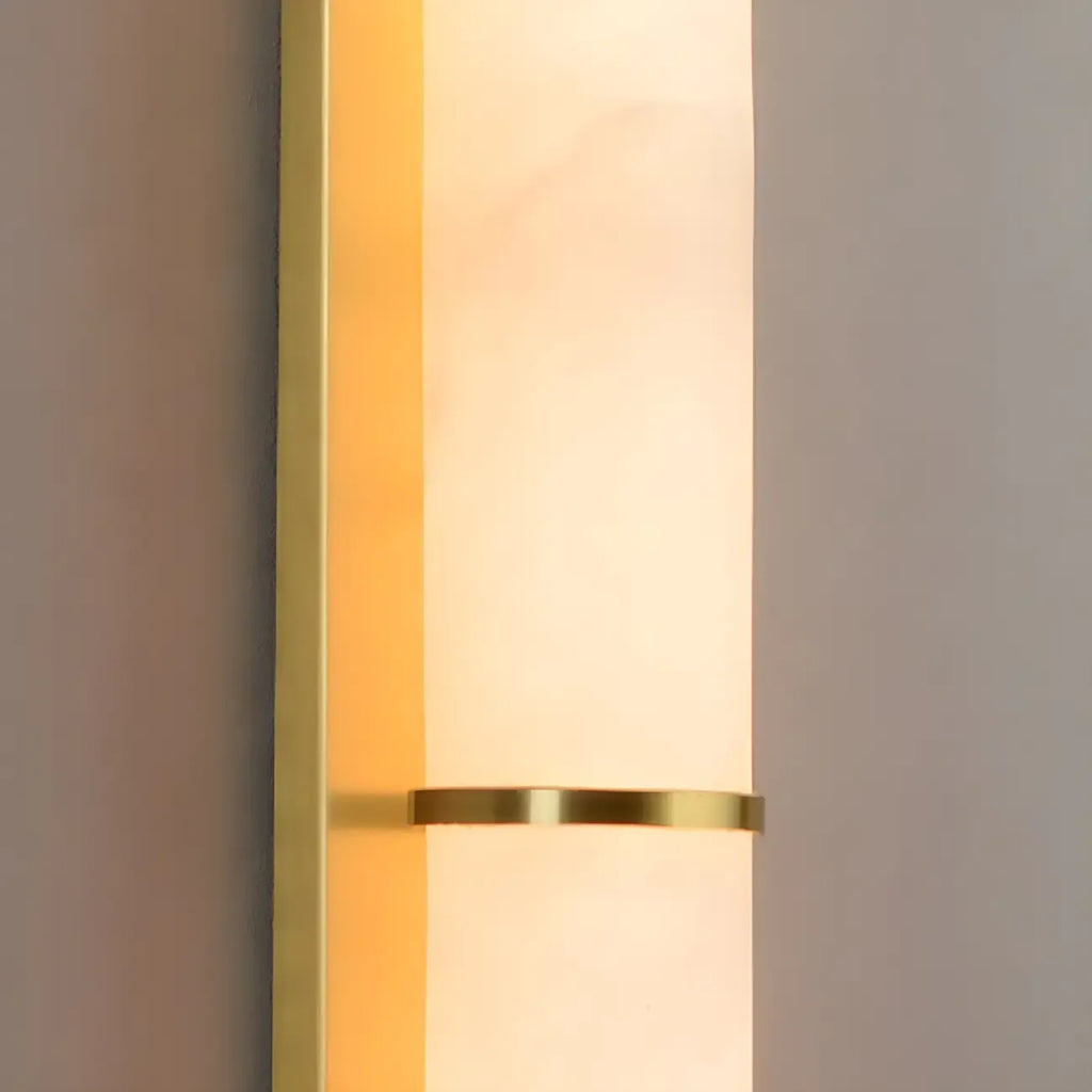 Applique murale moderne cylindrique à LED couleur or pierre