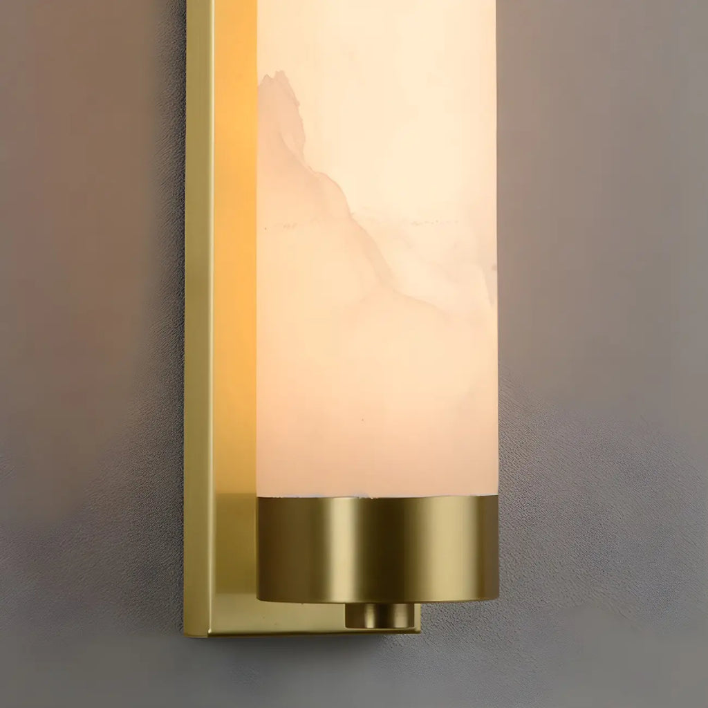 Applique murale moderne cylindrique à LED couleur or pierre