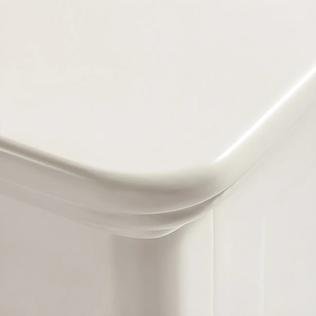 Table de chevet française en bois blanc à deux couches