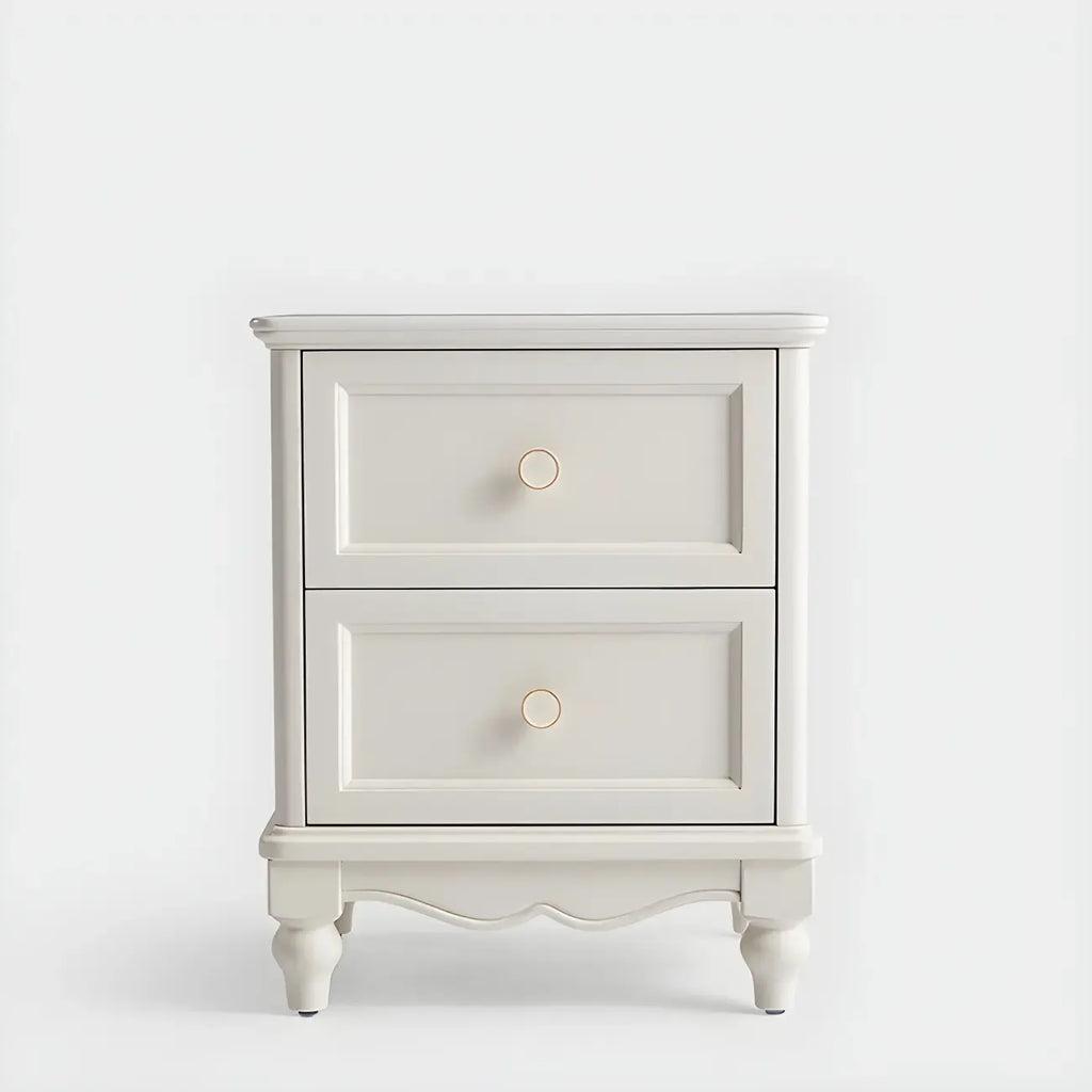 Table de chevet française en bois blanc à deux couches