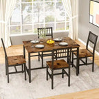 Set da pranzo per 4 persone, set da tavolo da pranzo da 5 pezzi con struttura in metallo per colazione, sala da pranzo, cucina