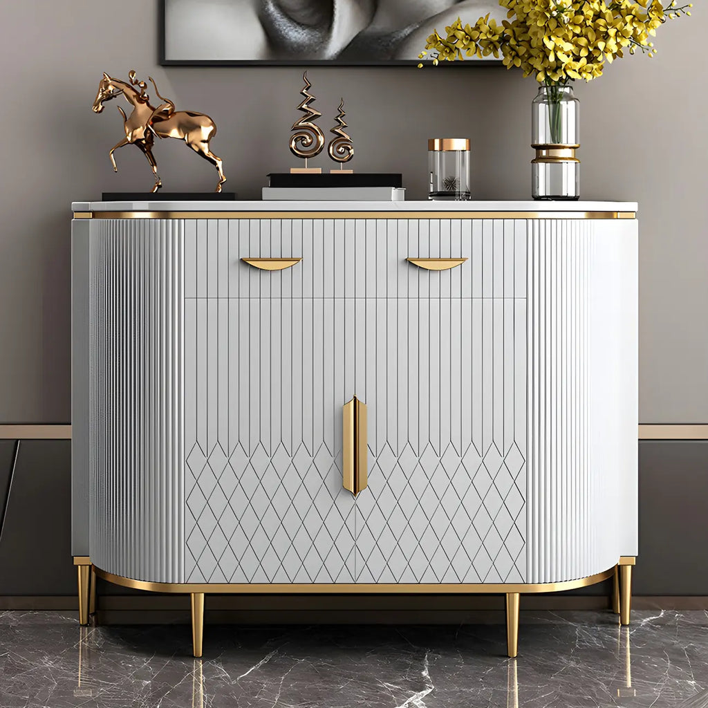 Buffet glamour en marbre gris avec rangement