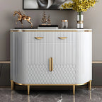 Buffet glamour en marbre gris avec rangement