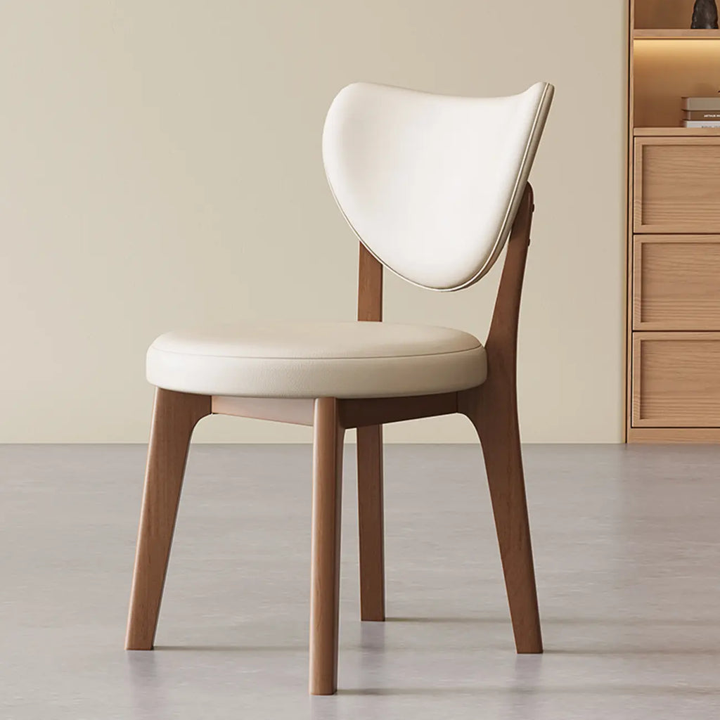 Chaise de salle à manger moderne sans accoudoirs à oreilles en similicuir