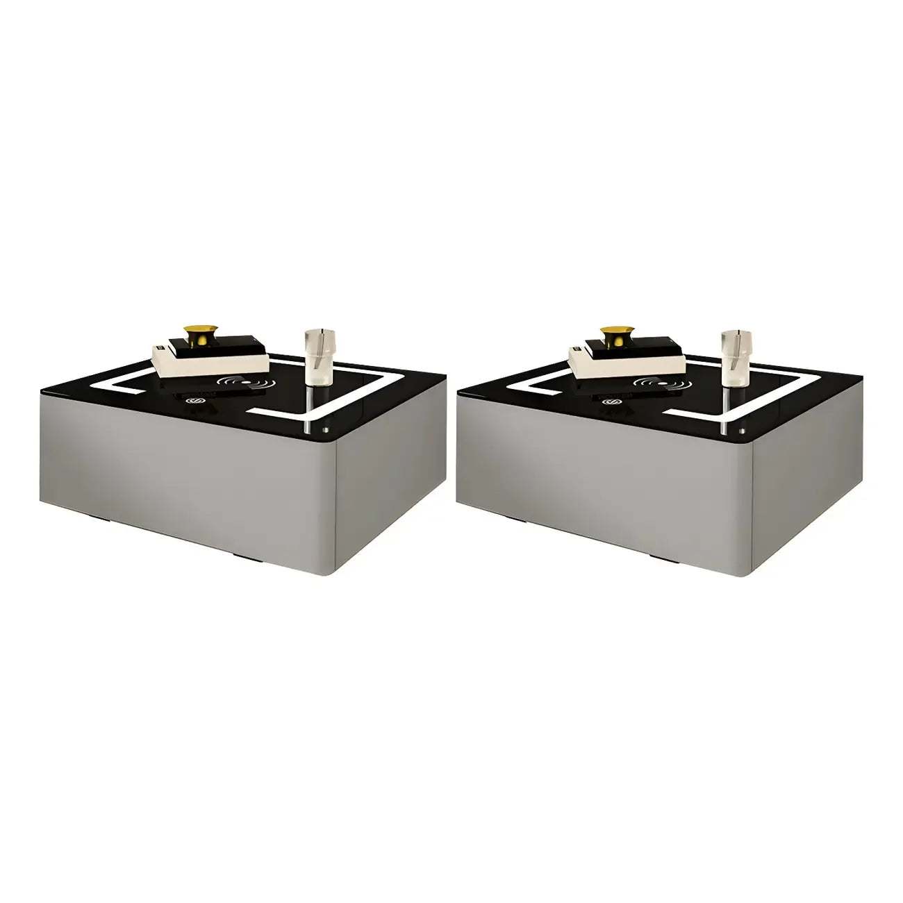 Table de chevet moderne suspendue avec plateau en pierre et tiroir