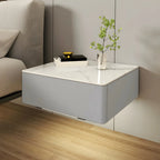 Table de chevet moderne suspendue avec plateau en pierre et tiroir
