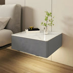 Table de chevet moderne suspendue avec plateau en pierre et tiroir