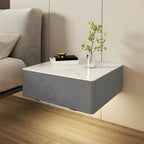 Table de chevet moderne suspendue avec plateau en pierre et tiroir