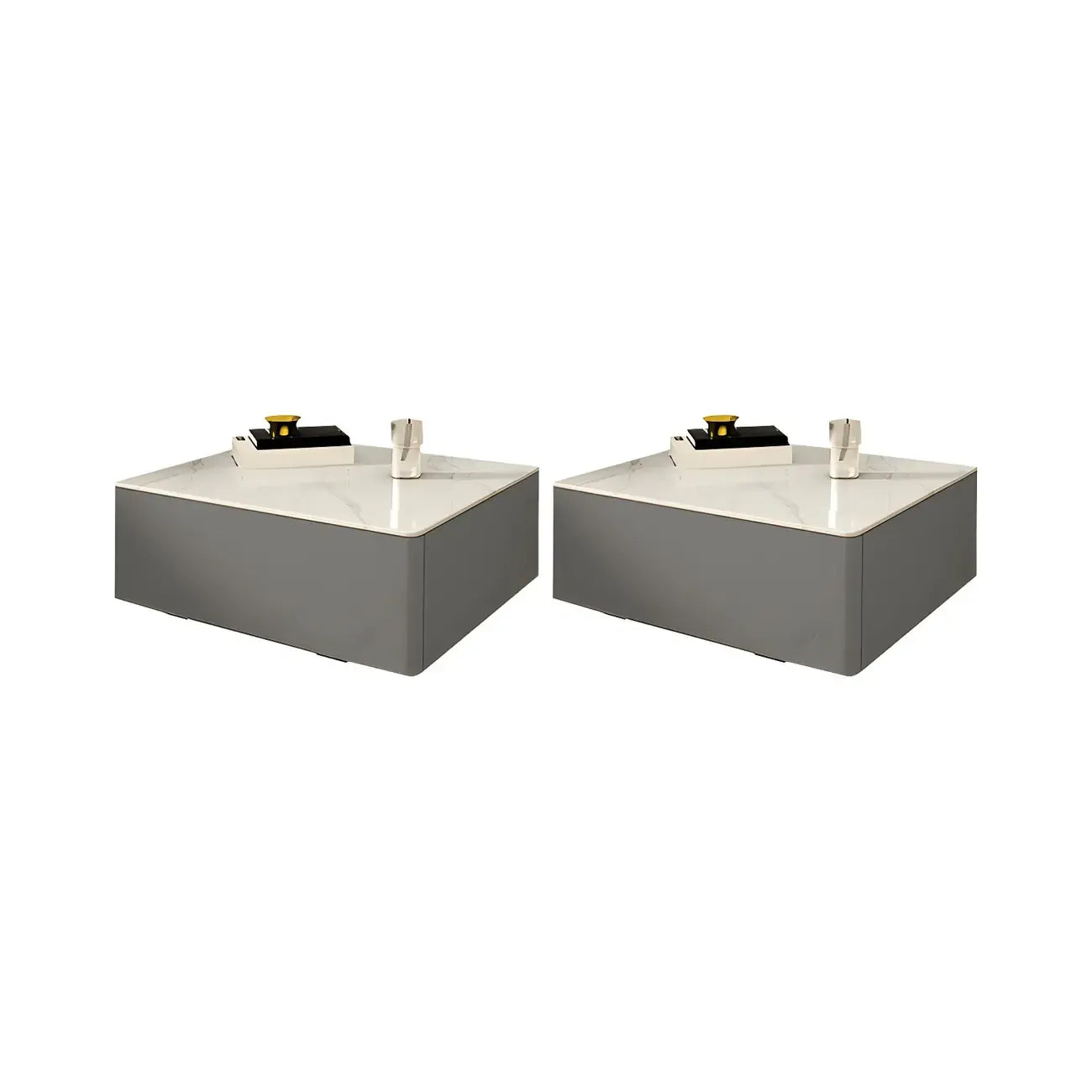 Table de chevet moderne suspendue avec plateau en pierre et tiroir