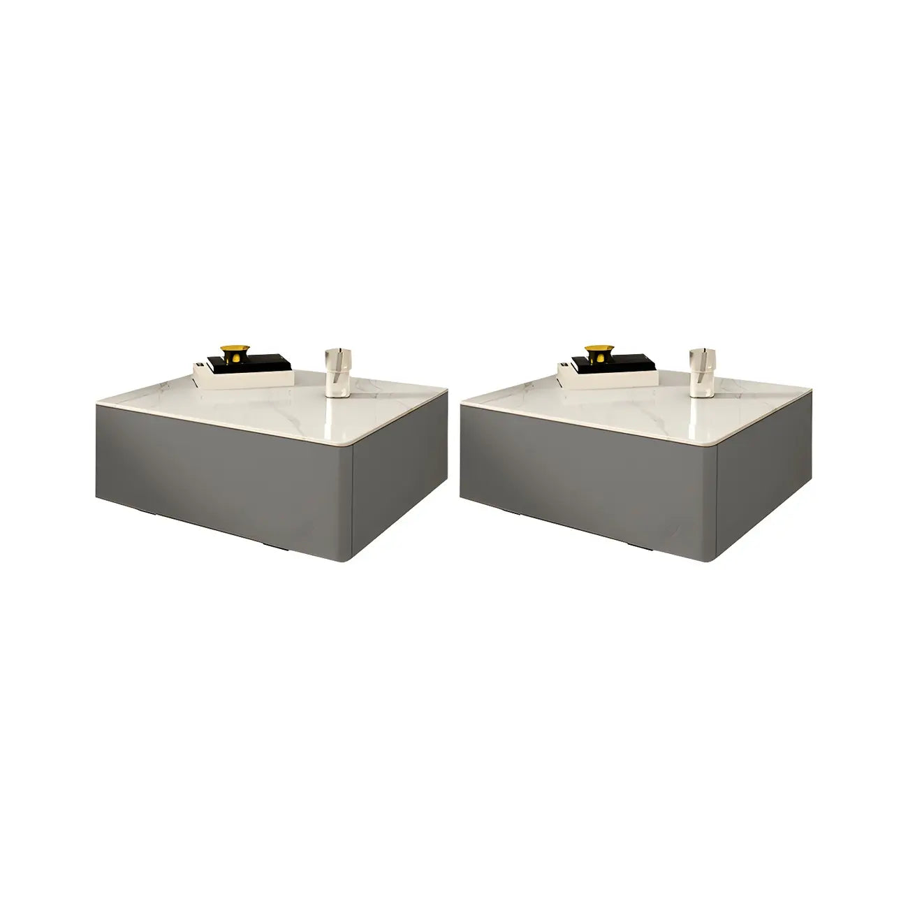 Table de chevet moderne suspendue avec plateau en pierre et tiroir