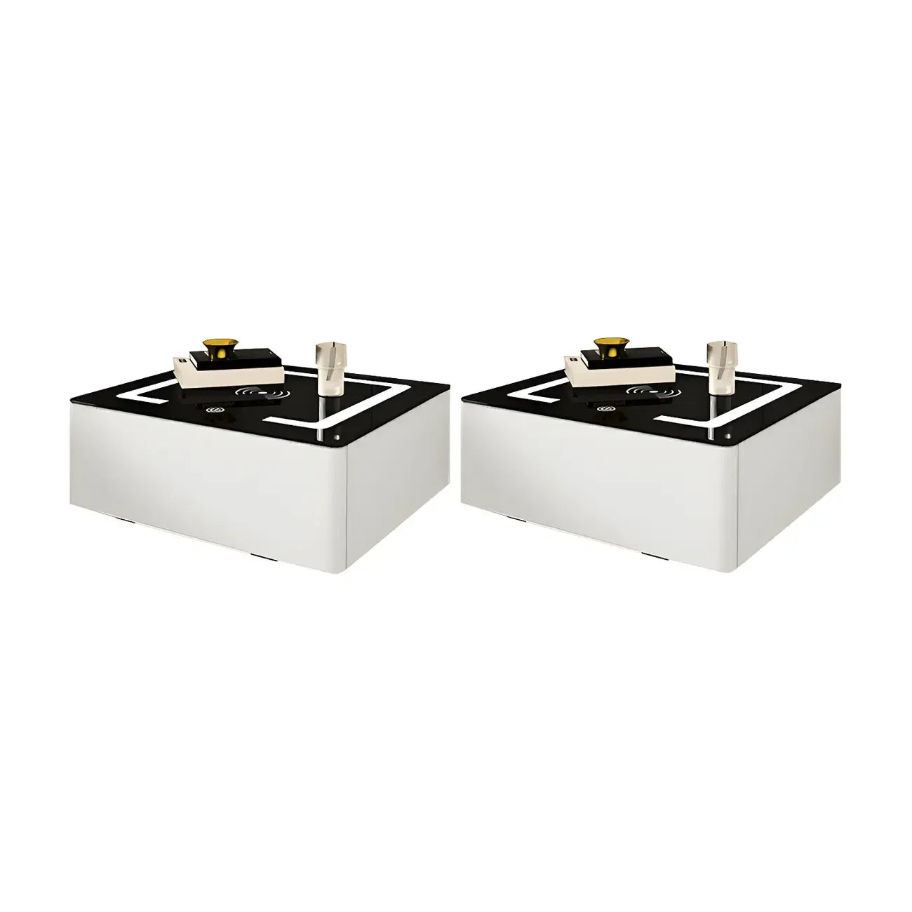 Table de chevet moderne suspendue avec plateau en pierre et tiroir