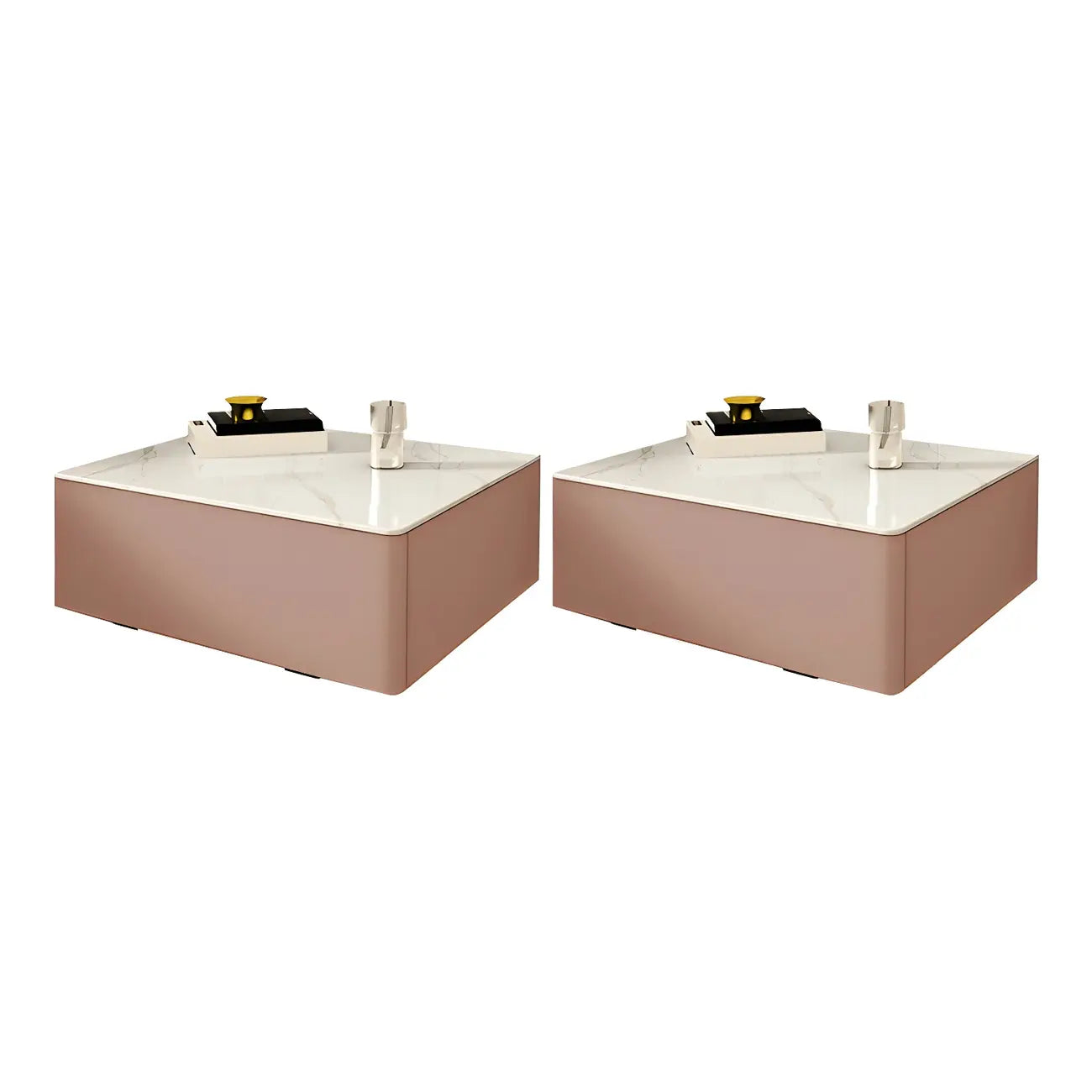 Table de chevet moderne suspendue avec plateau en pierre et tiroir