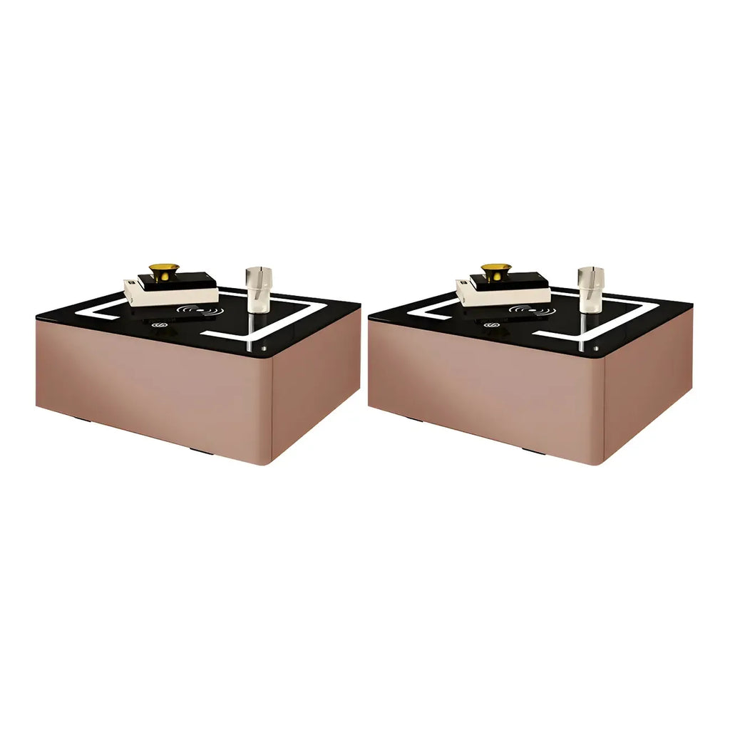 Table de chevet moderne suspendue avec plateau en pierre et tiroir