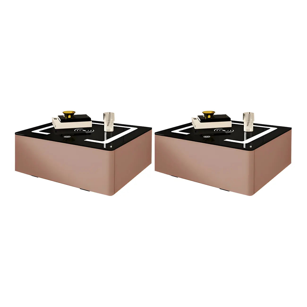 Table de chevet moderne suspendue avec plateau en pierre et tiroir