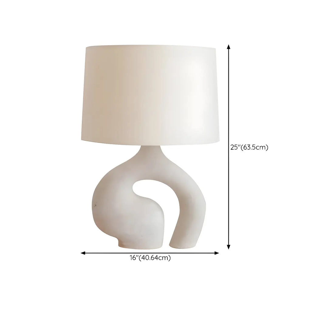 Lampe de table géométrique en résine blanche à intensité variable pour chambre à coucher