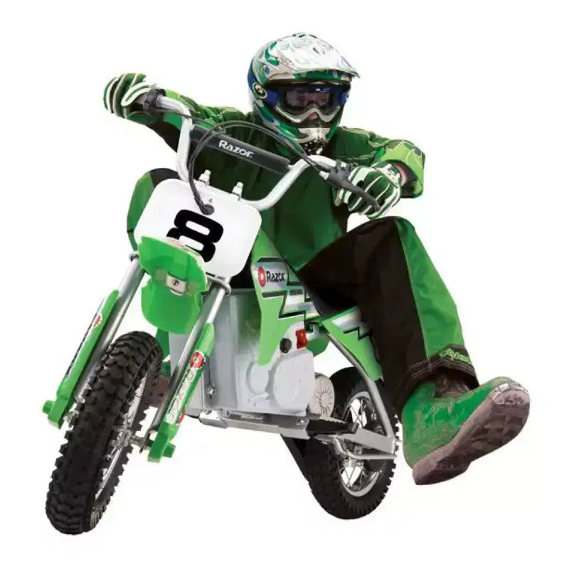 Razor MX400 Kid & Teen Dirt Rocket 24V Ride On High-Torque Electric Motocross Motorcycle Toy Dirt Bikes, Velocità fino a 22 km/h, Nero e Verde, Confezione da 2
