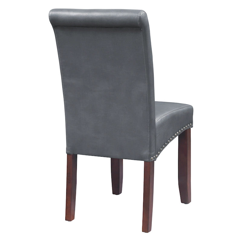 Chaise Parsons Copper Grove Five Bridge Eco en similicuir avec clous