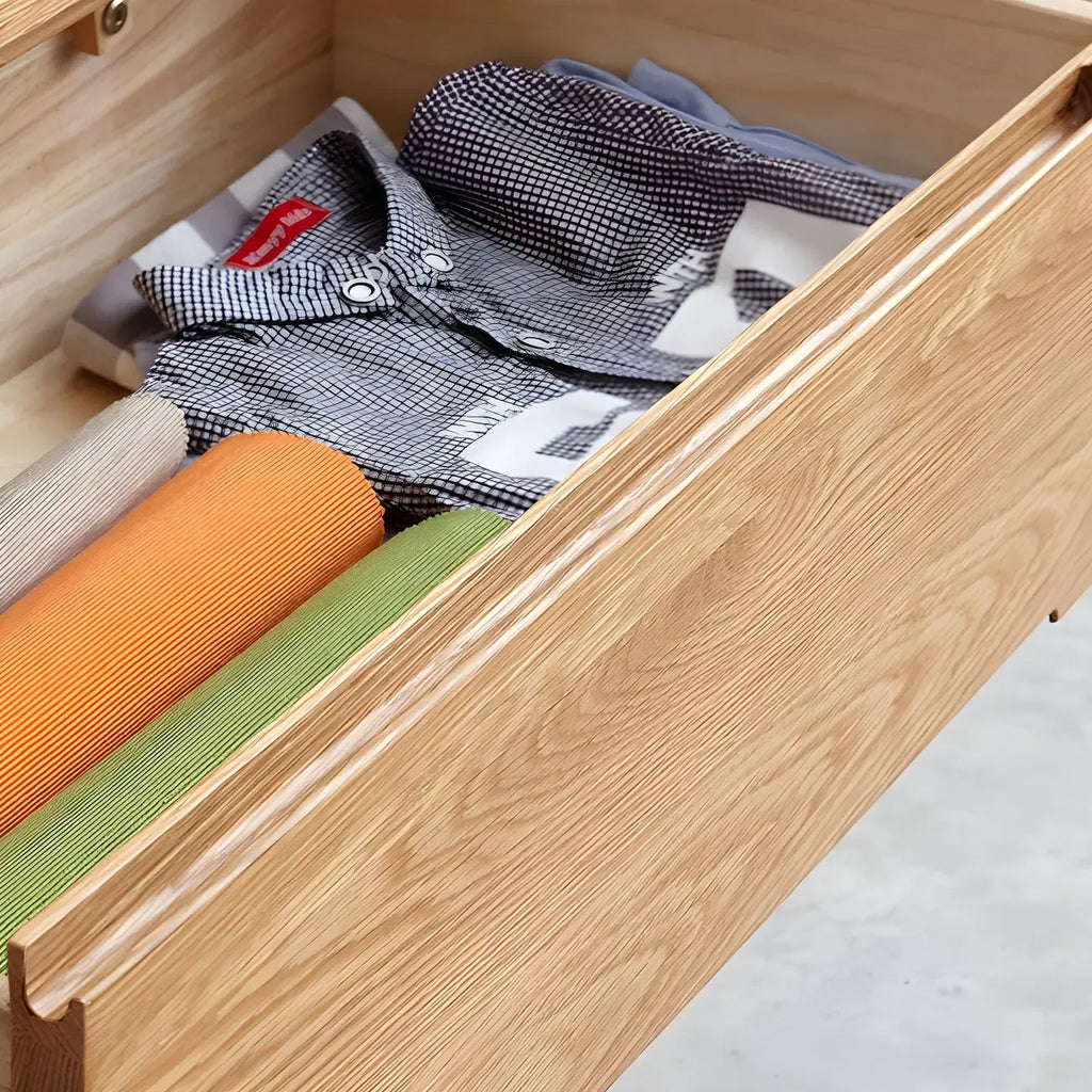 Commodes doubles traditionnelles en bois massif naturel avec tiroirs