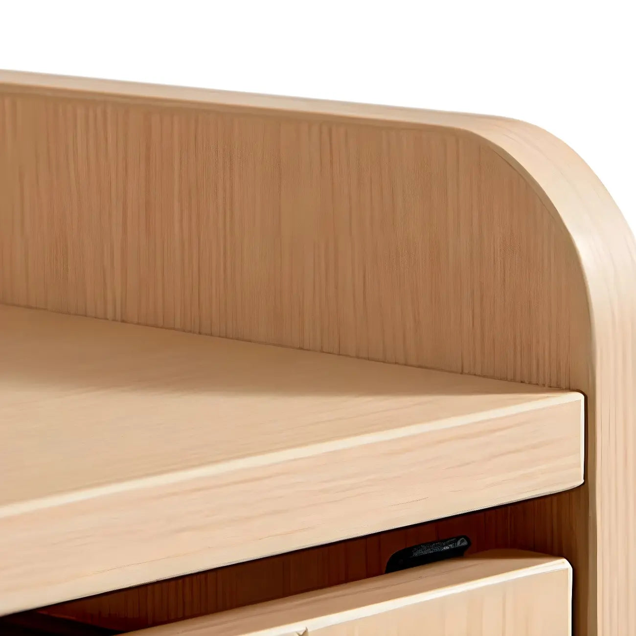 Commode verticale minimaliste en bois naturel et verre