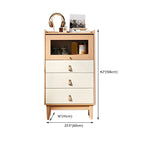 Commode en bois clair, finition naturelle durable et tiroirs en verre