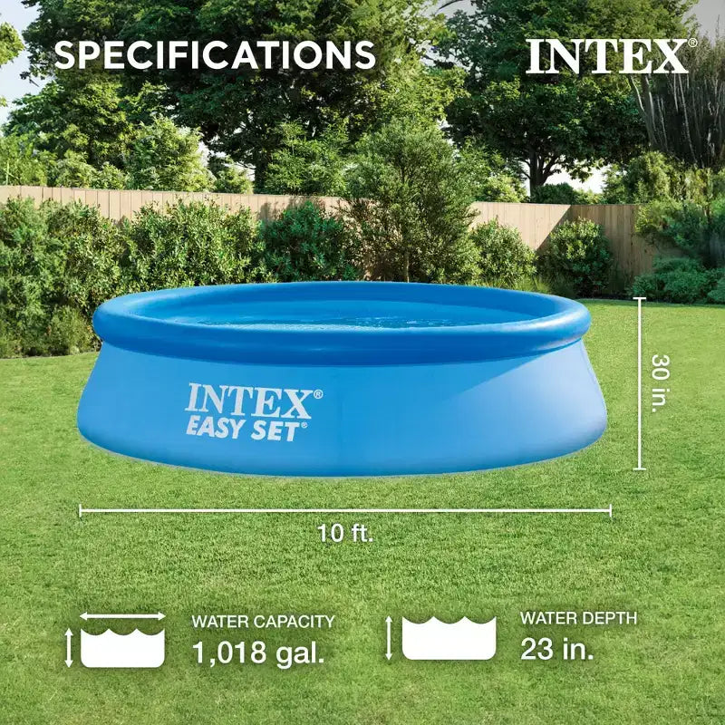 Cartouche filtrante Intex Type H Easy Set fournie avec une bâche ronde en vinyle pour débris de piscine et une piscine gonflable hors-sol pour enfants avec pompe de filtration