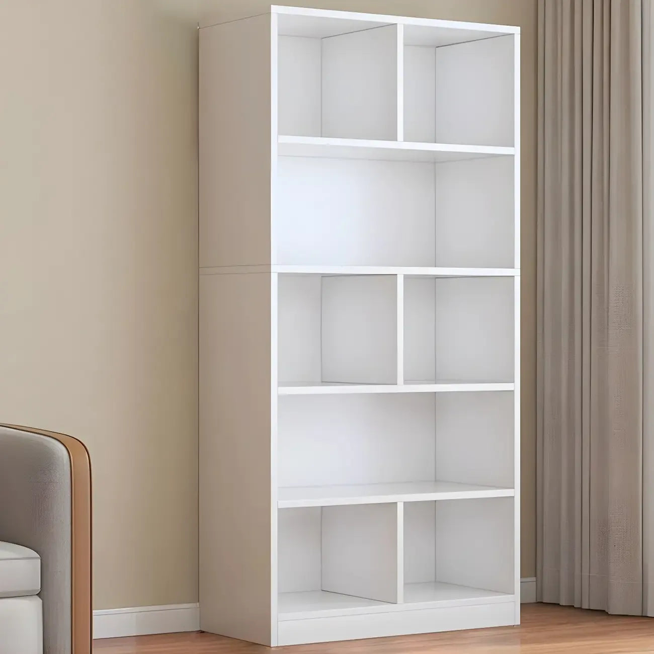 Étagère cubique de rangement en chêne massif de style moderne du milieu du siècle, à 5 niveaux