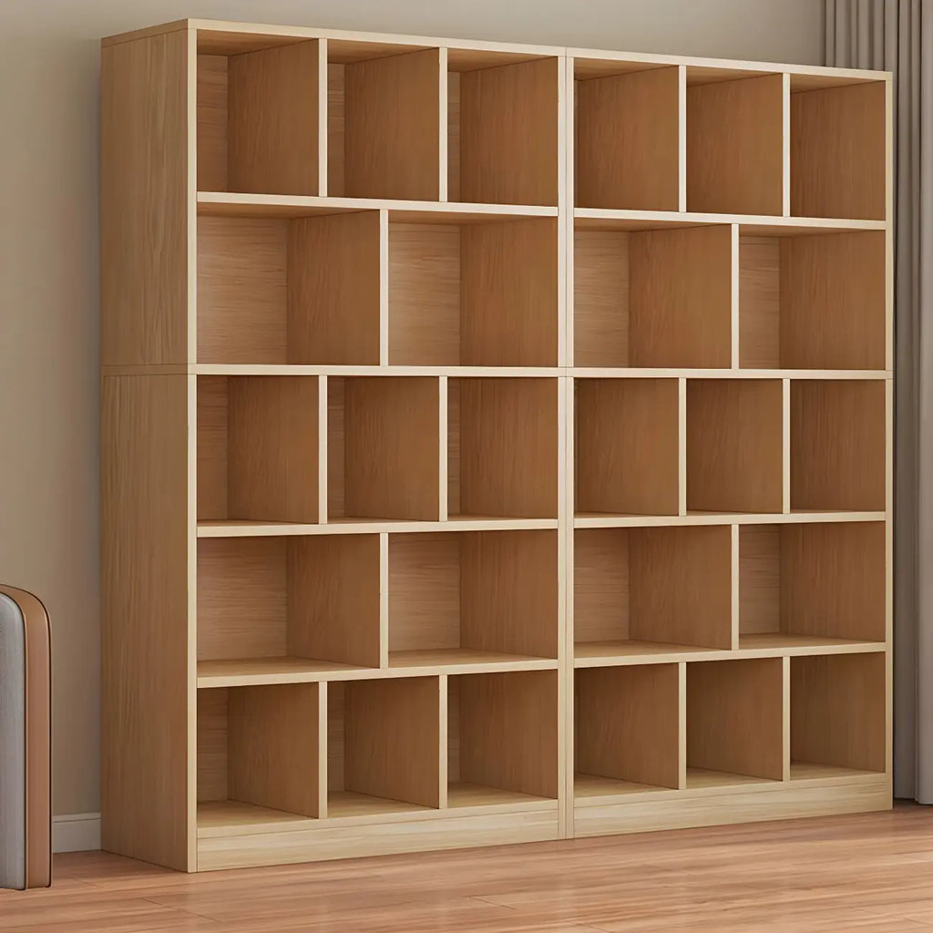 Étagère cubique de rangement en chêne massif de style moderne du milieu du siècle, à 5 niveaux