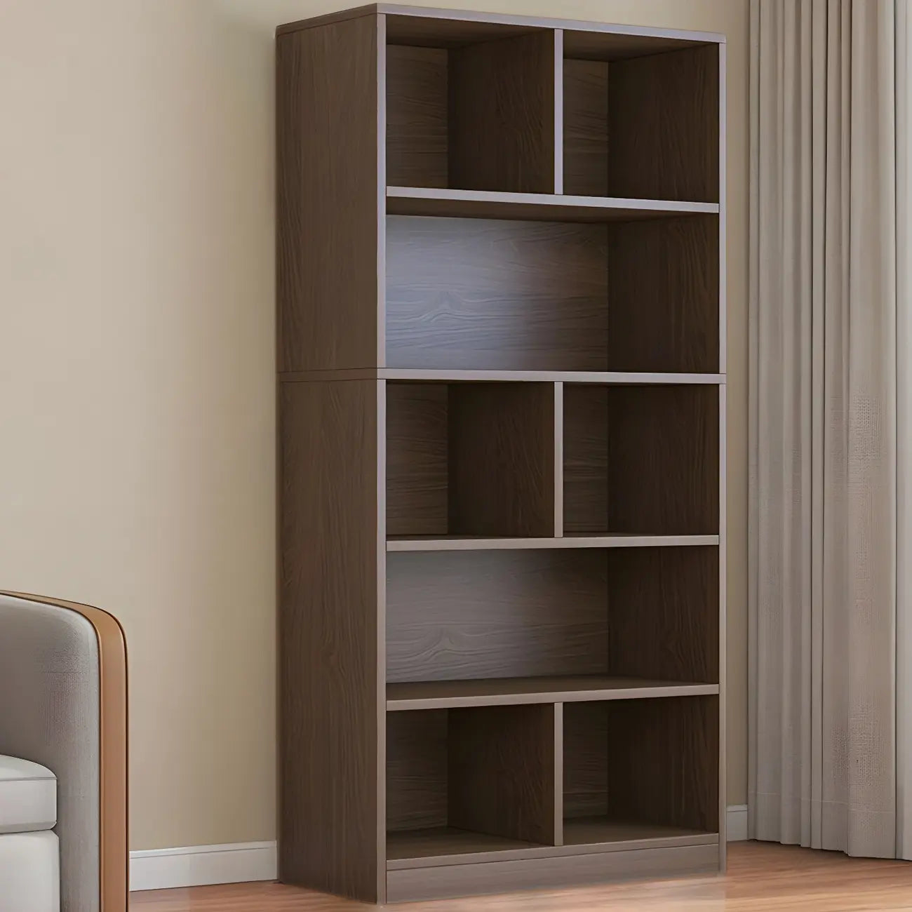 Étagère cubique de rangement en chêne massif de style moderne du milieu du siècle, à 5 niveaux