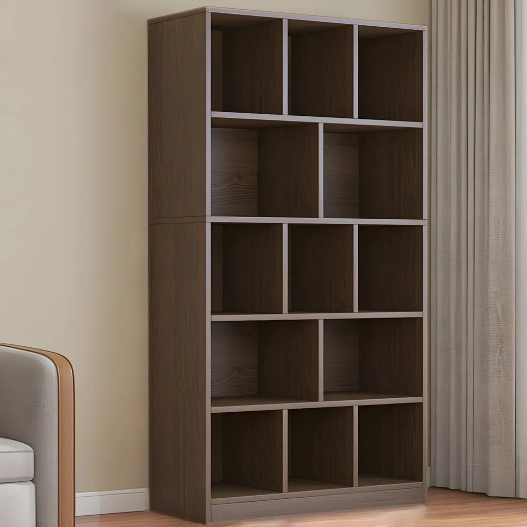 Étagère cubique de rangement en chêne massif de style moderne du milieu du siècle, à 5 niveaux