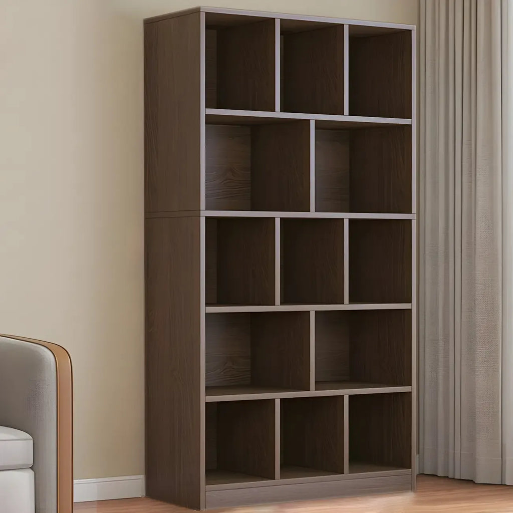 Étagère cubique de rangement en chêne massif de style moderne du milieu du siècle, à 5 niveaux