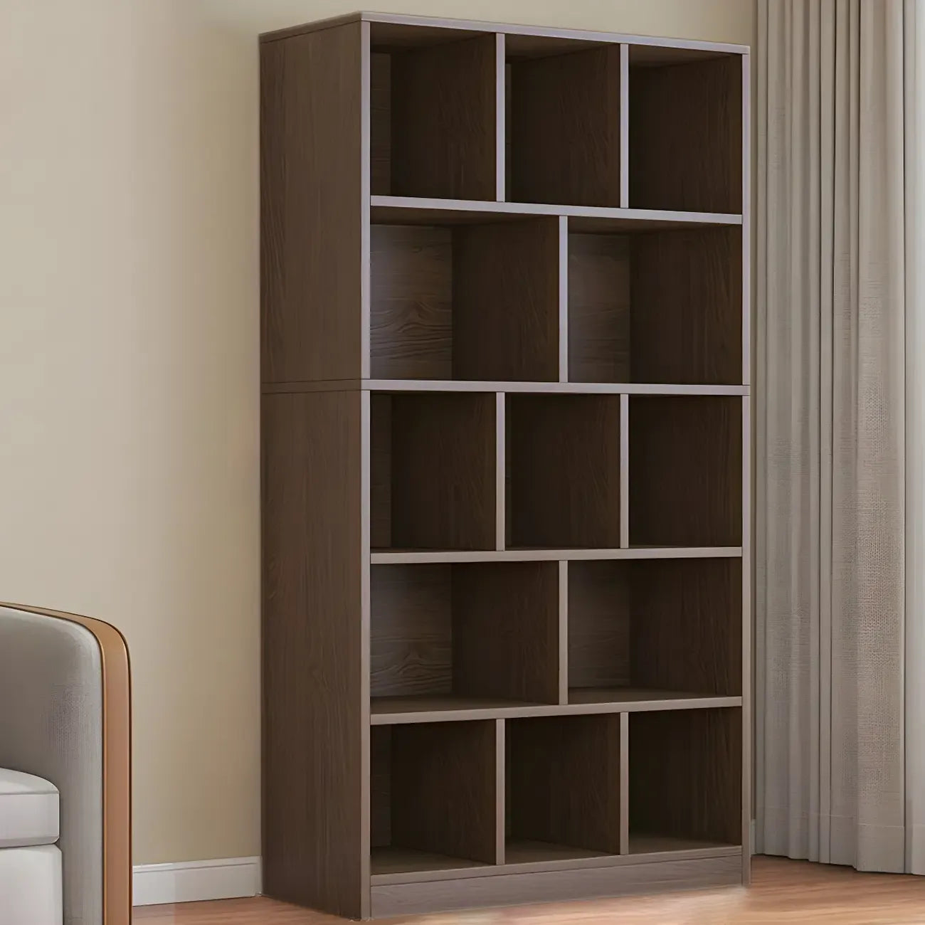 Étagère cubique de rangement en chêne massif de style moderne du milieu du siècle, à 5 niveaux