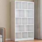 Étagère cubique de rangement en chêne massif de style moderne du milieu du siècle, à 5 niveaux