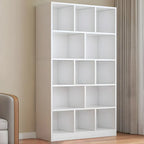 Étagère cubique de rangement en chêne massif de style moderne du milieu du siècle, à 5 niveaux