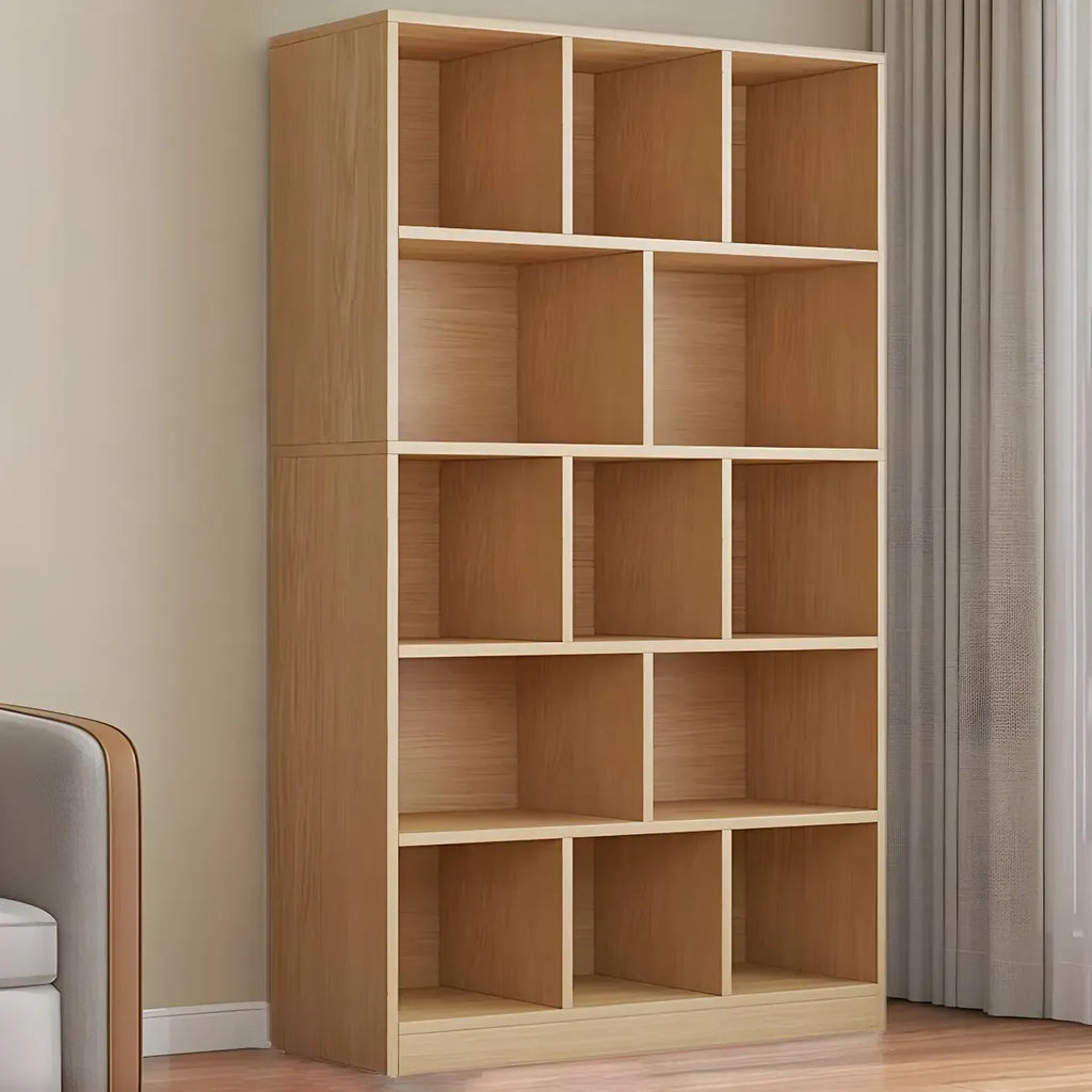 Étagère cubique de rangement en chêne massif de style moderne du milieu du siècle, à 5 niveaux