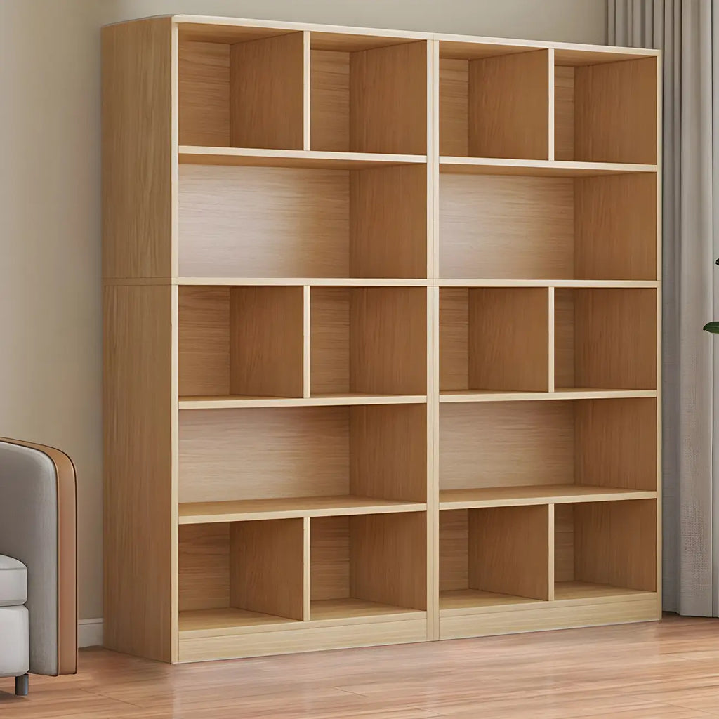 Étagère cubique de rangement en chêne massif de style moderne du milieu du siècle, à 5 niveaux