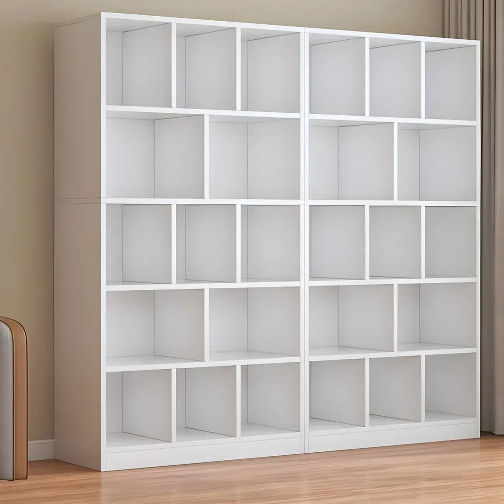 Étagère cubique de rangement en chêne massif de style moderne du milieu du siècle, à 5 niveaux