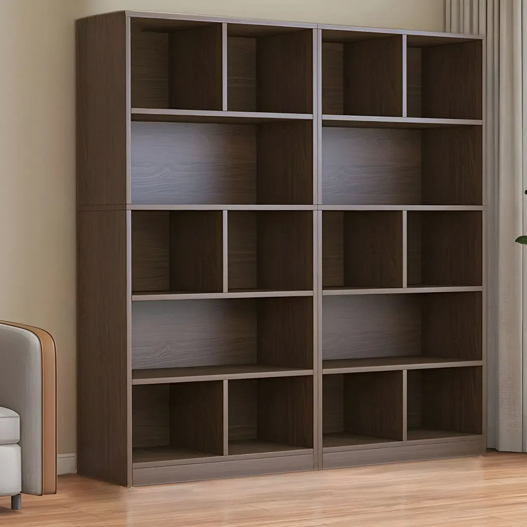Étagère cubique de rangement en chêne massif de style moderne du milieu du siècle, à 5 niveaux