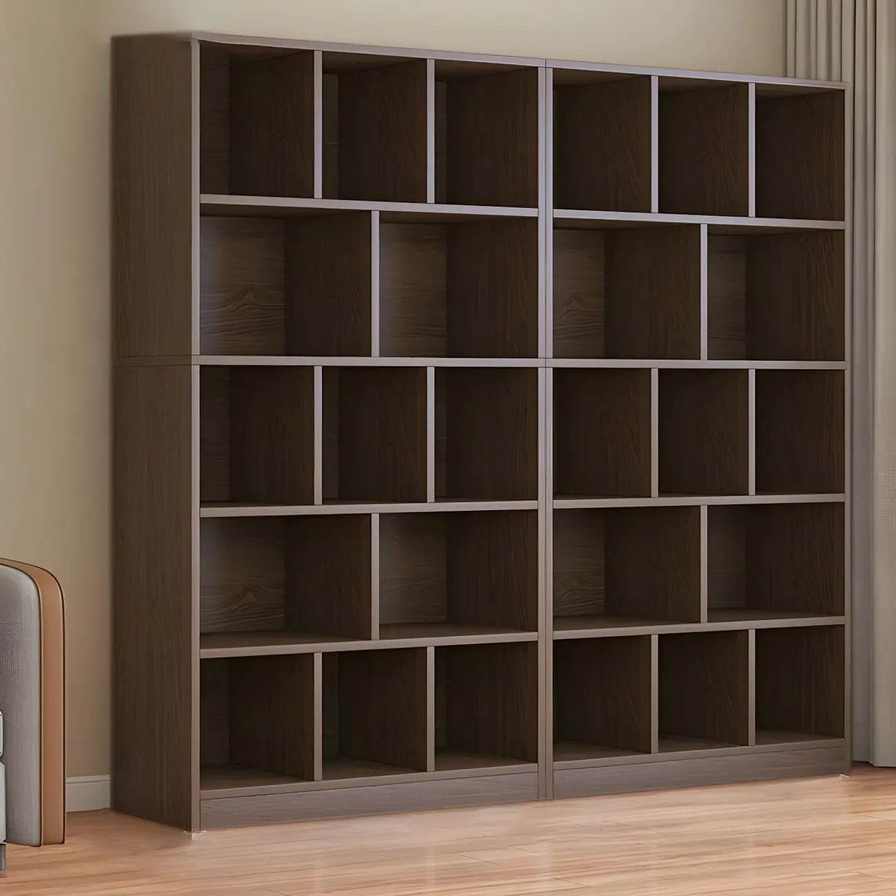 Étagère cubique de rangement en chêne massif de style moderne du milieu du siècle, à 5 niveaux