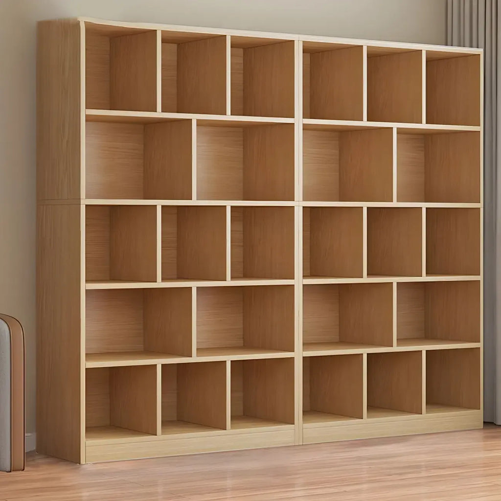 Étagère cubique de rangement en chêne massif de style moderne du milieu du siècle, à 5 niveaux