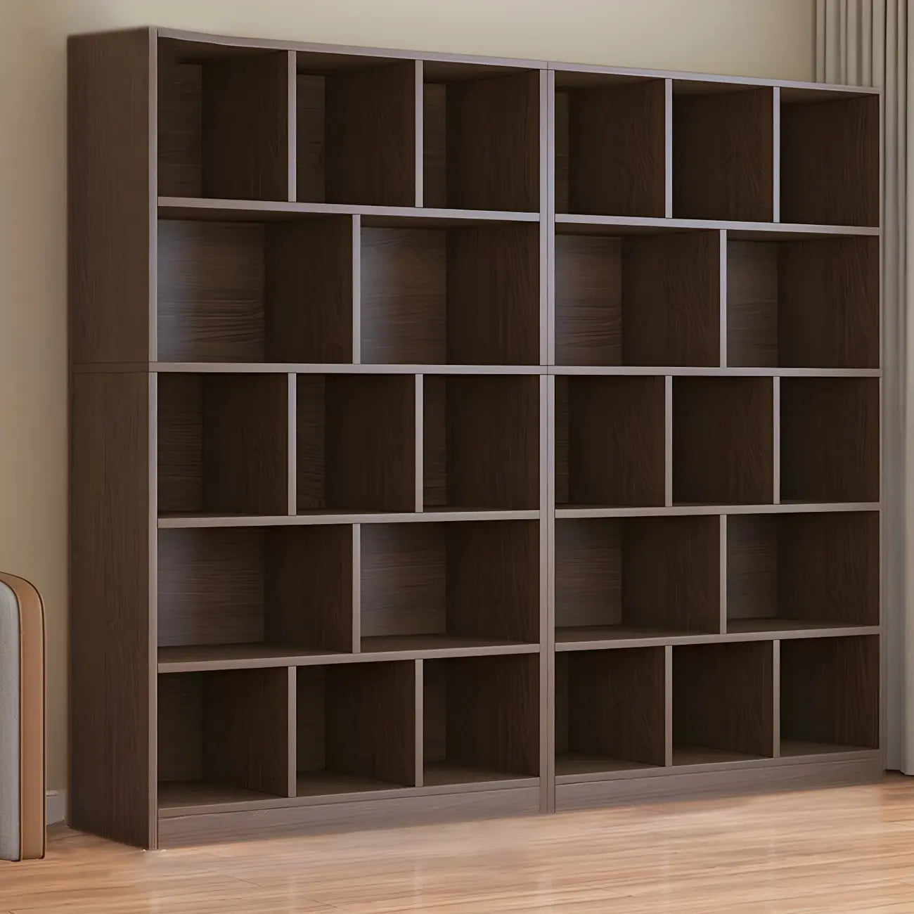 Étagère cubique de rangement en chêne massif de style moderne du milieu du siècle, à 5 niveaux